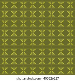 Pixel art zig zag tribal ethnic vector seamless pattern. Geometric squares background.