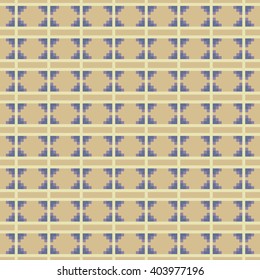 Pixel art zig zag tribal ethnic vector seamless pattern. Geometric squares background.