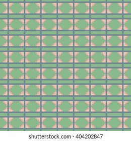 Pixel art zig zag tribal ethnic vector seamless pattern. Geometric squares background.