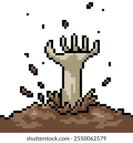 Pixel Art de Zombie Rise Resurrect Fondo aislado