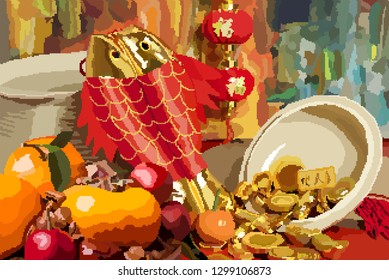 Pixel Arts Chinese New Year decorations