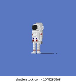 Pixel Astronaut vector.8bit art illustration.