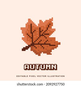 Pixel Herbstblatt-Vektorgrafik für Videospiele, Motion-Grafik und andere