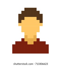 pixel avatar male cartoon retro game style