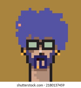 Pixel avatars. 8-bit character set. Isolated male and female heads