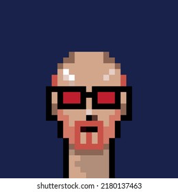 Pixel avatars. 8-bit character set. Isolated male and female heads