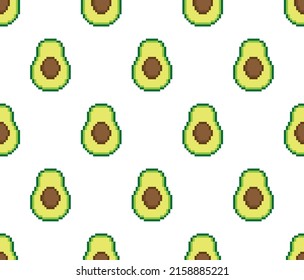  avocat pixel près Motif Harmonieux Image vectorielle Arrière-Plan texture pixel art pour jeu 8 bits