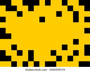 Pixel Background Abstract Black and Yellow Texture with Pixelated Design and an Aspect Ratio of 4:3. Vector Image.