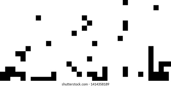 Pixel background. Abstract geometric black and white vector art.