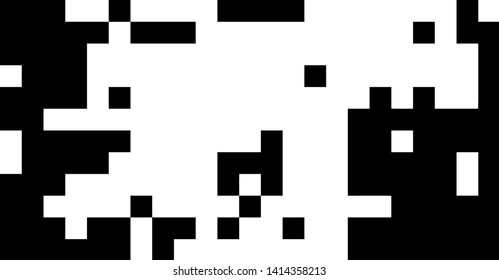 Pixel background. Abstract geometric black and white vector art.