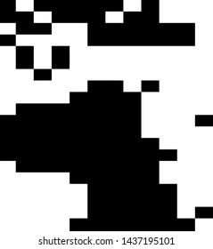 Pixel background. Abstract geometric black and white vector art.
