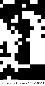 Pixel background. Abstract geometric black and white vector art.