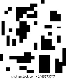 Pixel background. Abstract geometric black and white vector art.