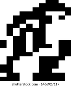 Pixel background. Abstract geometric black and white vector art.