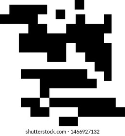 Pixel background. Abstract geometric black and white vector art.