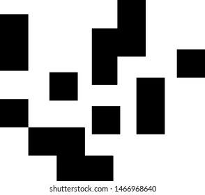 Pixel background. Abstract geometric black and white vector art.