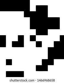 Pixel background. Abstract geometric black and white vector art.
