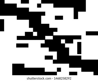Pixel background. Abstract geometric black and white vector art.