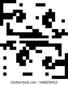 Pixel background. Abstract geometric black and white vector art.