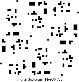 Pixel background. Abstract geometric black and white vector art.