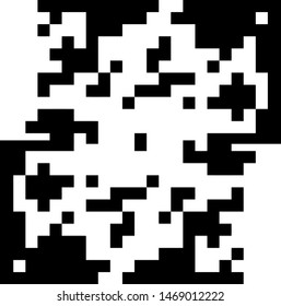 Pixel background. Abstract geometric black and white vector art.