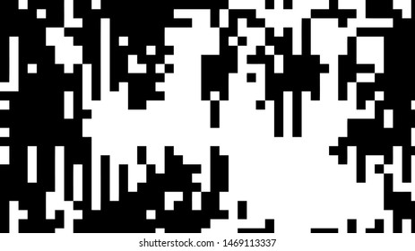 Pixel background. Abstract geometric black and white vector art.