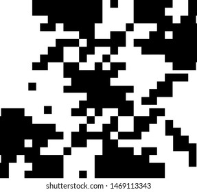 Pixel background. Abstract geometric black and white vector art.