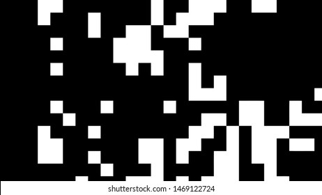 Pixel background. Abstract geometric black and white vector art.