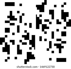 Pixel background. Abstract geometric black and white vector art.