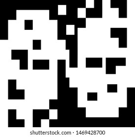 Pixel background. Abstract geometric black and white vector art.