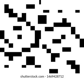 Pixel background. Abstract geometric black and white vector art.