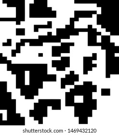 Pixel background. Abstract geometric black and white vector art.