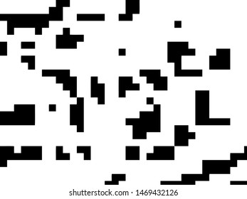 Pixel background. Abstract geometric black and white vector art.