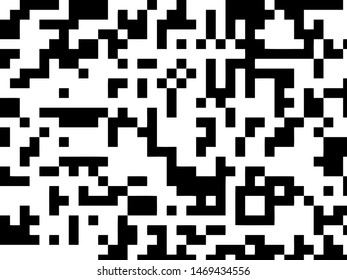 Pixel background. Abstract geometric black and white vector art.