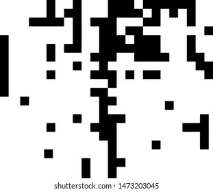 Pixel background. Abstract geometric black and white vector art.