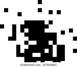 Pixel background. Abstract geometric black and white vector art.