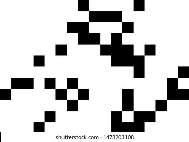 Pixel background. Abstract geometric black and white vector art.