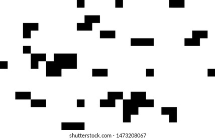 Pixel background. Abstract geometric black and white vector art.