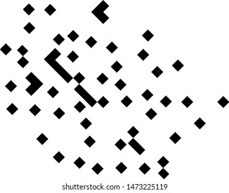 Pixel background. Abstract geometric black and white vector art.