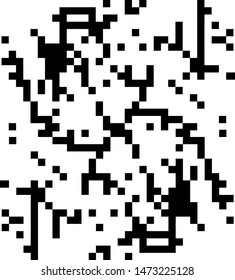 Pixel background. Abstract geometric black and white vector art.