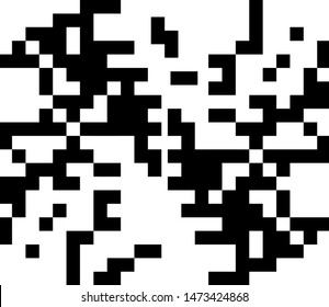 Pixel background. Abstract geometric black and white vector art.