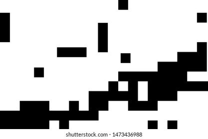 Pixel background. Abstract geometric black and white vector art.