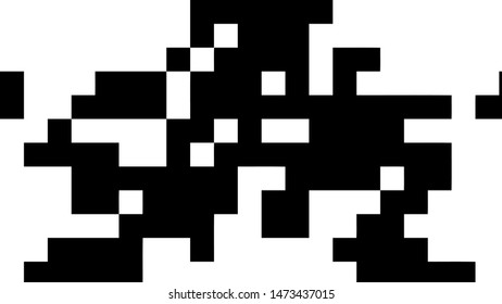 Pixel background. Abstract geometric black and white vector art.