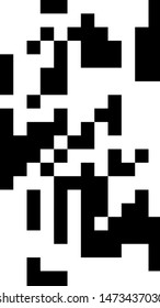 Pixel background. Abstract geometric black and white vector art.