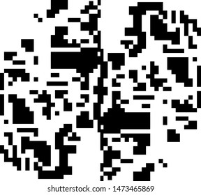 Pixel background. Abstract geometric black and white vector art.