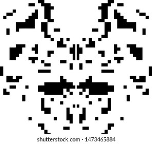 Pixel background. Abstract geometric black and white vector art.