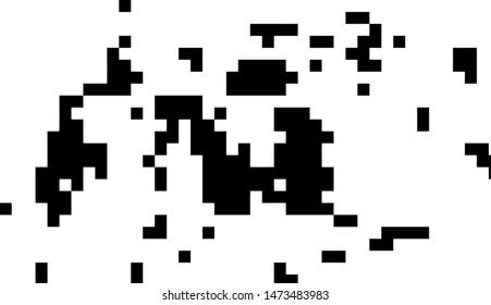 Pixel background. Abstract geometric black and white vector art.