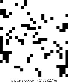 Pixel background. Abstract geometric black and white vector art.