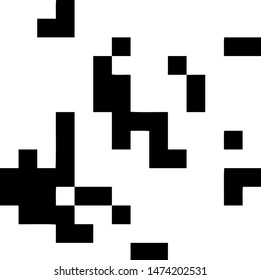 Pixel background. Abstract geometric black and white vector art.
