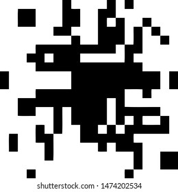 Pixel background. Abstract geometric black and white vector art.